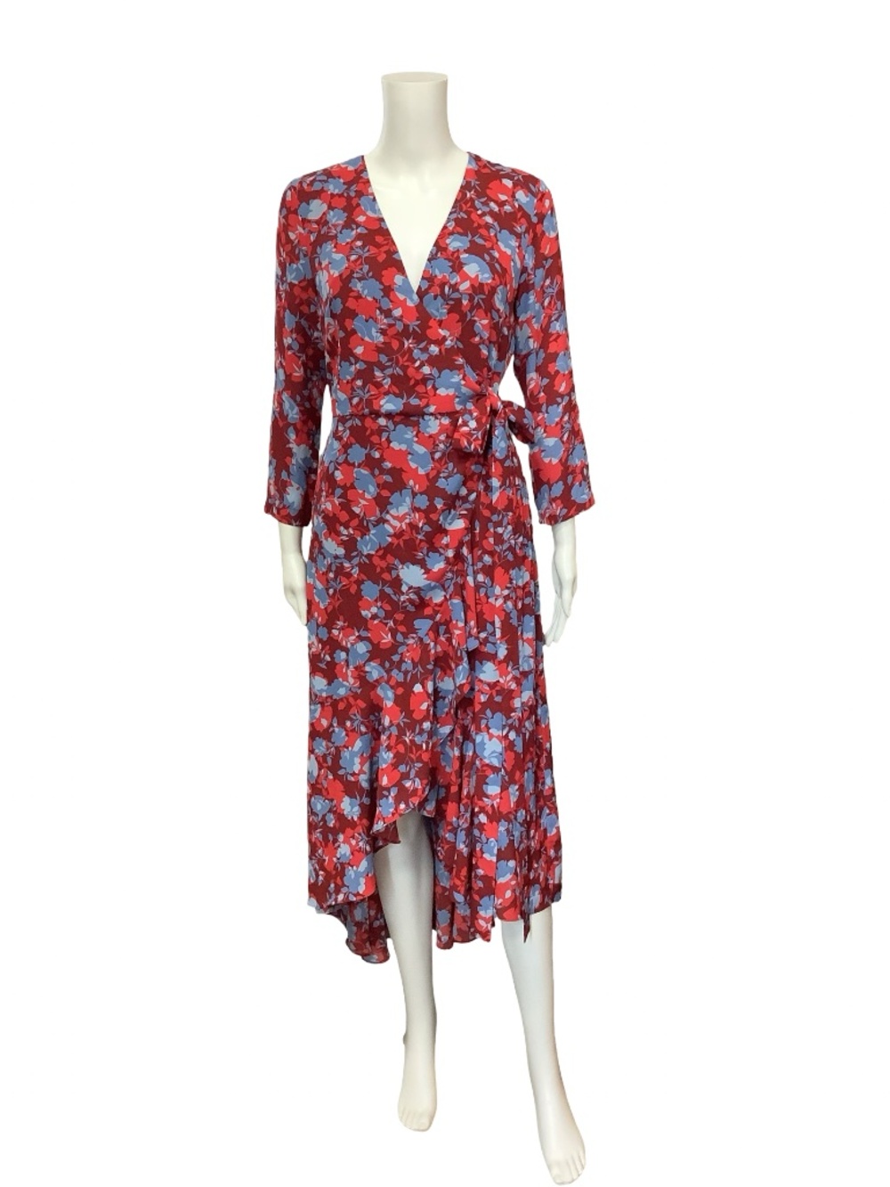 Alexis Floral Print Long Wrap Dress Size: S/P